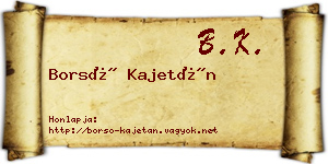Borsó Kajetán névjegykártya